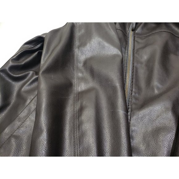 U. S. Polo Assn. Mens Faux Leather Jacket Quilted Lining Pockets Brown Size XL - Picture 5 of 15